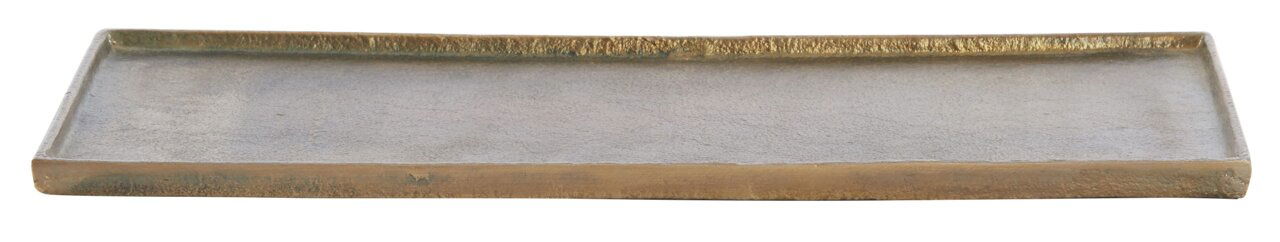 Light&Living Schale MAES Rechteckige, flache Schale aus Metall mit goldener Patina, seitliche Perspektive