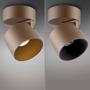 LED-Spot in modernem Design, Deckenmontage, seitliche Perspektive