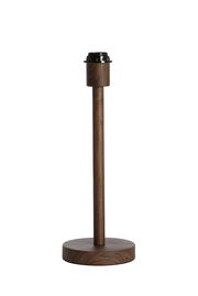 Lampenfuß aus Holz mit runder Basis und zylindrischem Ständer, frontal abgebildet.