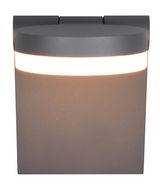Moderne Wandleuchte ADOUR in dunklem Grau mit leuchtendem Lichtstreifen, frontale Ansicht.