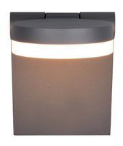 Moderne wandlamp ADOUR in donkergrijs met een lichtgevende strook, vooraanzicht.