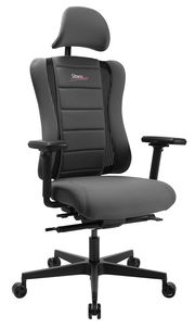 Ergonomischer Gaming-Stuhl SITNESS RS PRO in seitlicher Perspektive mit verstellbaren Armlehnen und Kopfstütze.