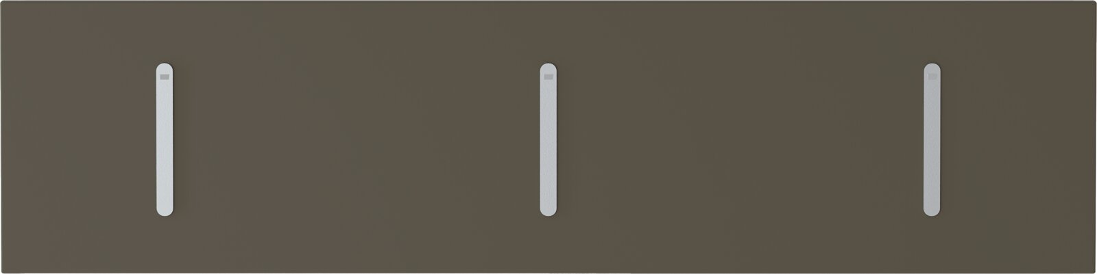 Moderano Klapphakenleiste LECCO Klapphakenleiste quer mit drei Haken, frontal betrachtet