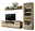 Max Berger Wandkombination AMATI Moderne Wandkombination aus Holz mit TV-Schrank, Regal und Vitrine, frontal betrachtet.