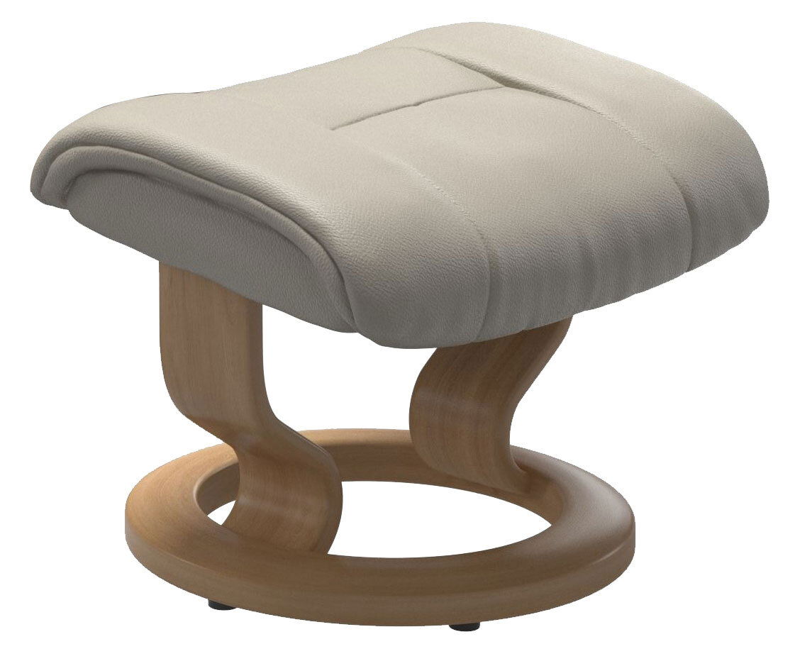 Stressless Hocker MAYFAIR Beiger Stressless Hocker MAYFAIR mit Holzgestell, seitliche Perspektive