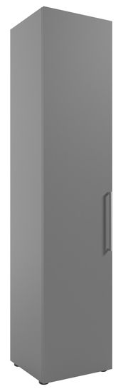 Grauer, hoher Aktenschrank mit linker Ausrichtung, Frontansicht