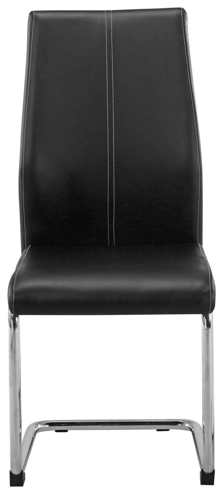 Schwarzer Schwingstuhl mit Chromgestell, Vorderansicht