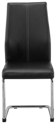 Schwarzer Schwingstuhl mit Chromgestell, Vorderansicht