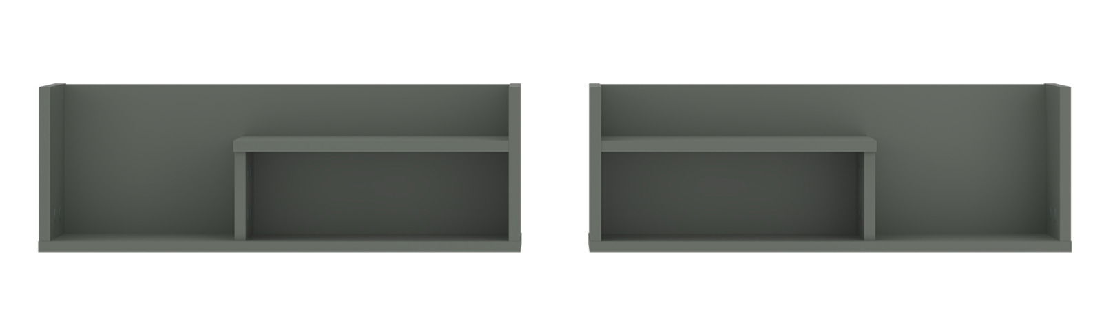 Zwei graue Wandboards im Set, frontal abgebildet, mit schlichtem Design und rechteckiger Form.