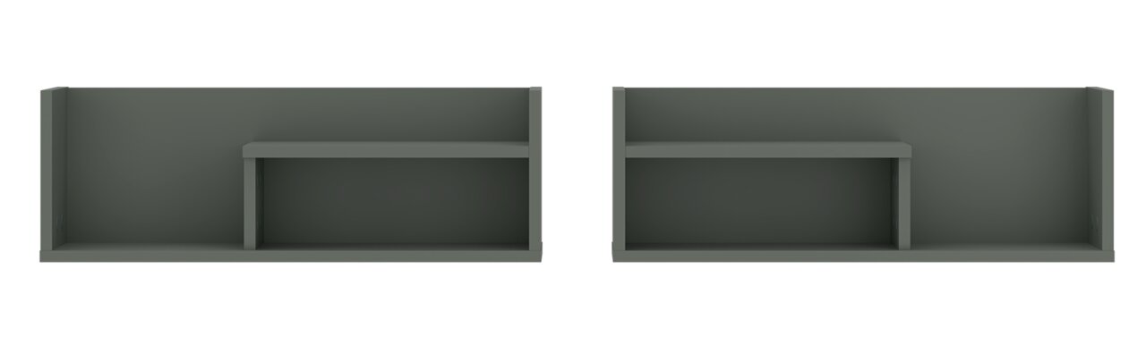 Zwei graue Wandboards im Set, frontal abgebildet, mit schlichtem Design und rechteckiger Form.