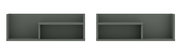 Zwei graue Wandboards im Set, frontal abgebildet, mit schlichtem Design und rechteckiger Form.