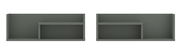 Zwei graue Wandboards im Set, frontal abgebildet, mit schlichtem Design und rechteckiger Form.
