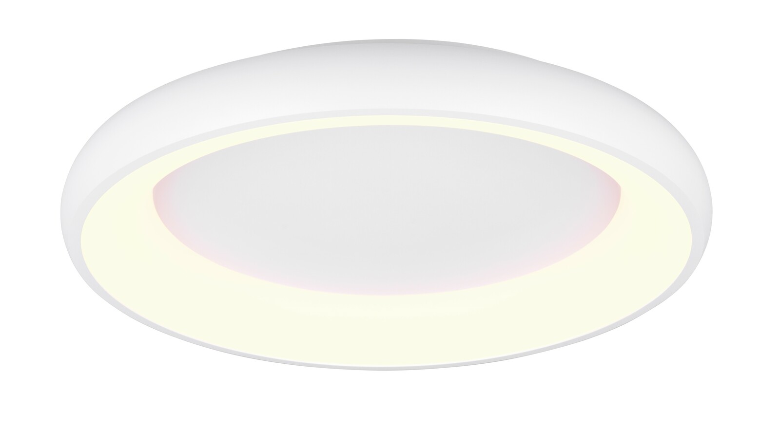 Runde Deckenleuchte Cardona in Weiß, seitliche Perspektive