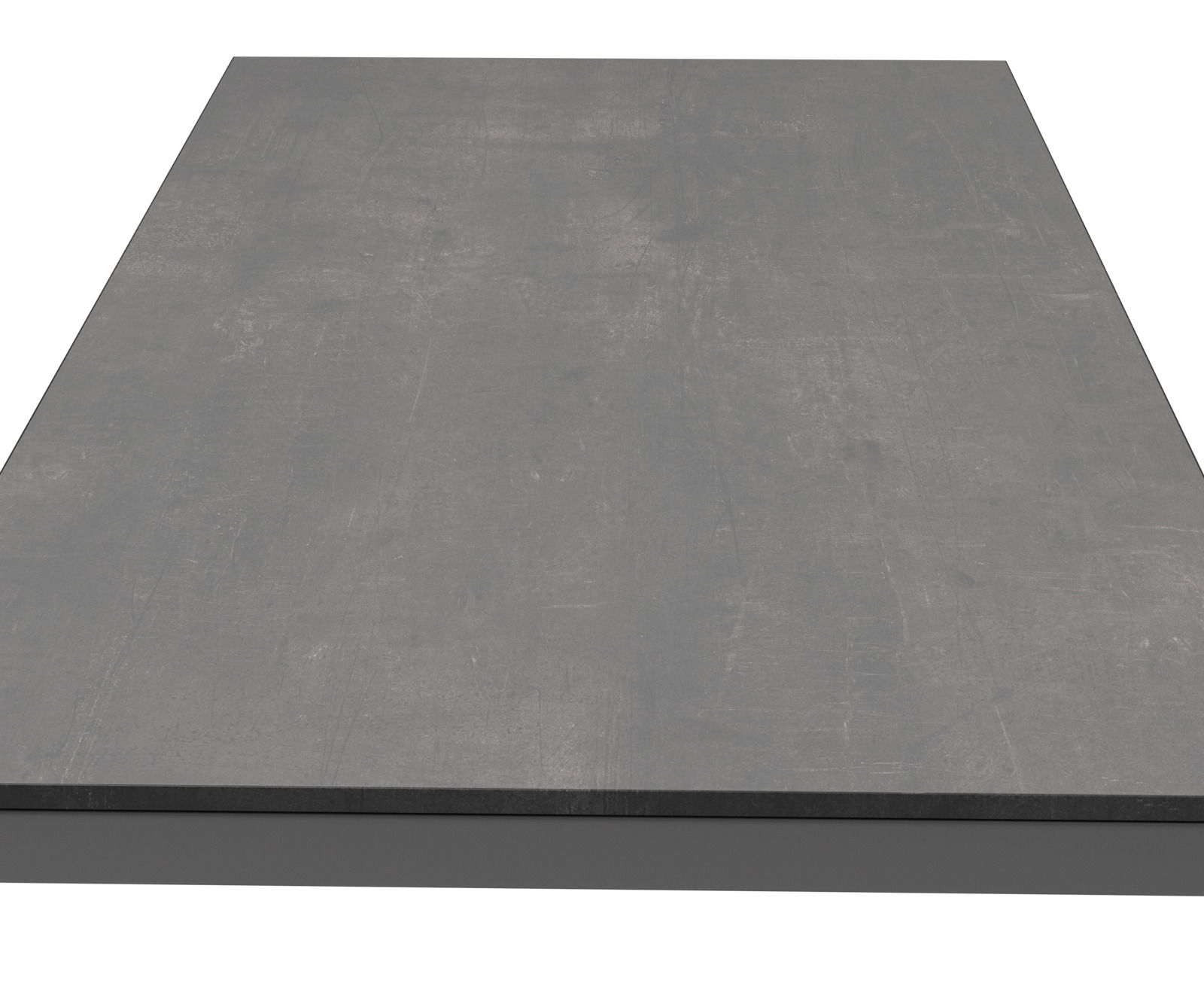 Amatio Loungetisch groß GIRONA Großer Loungetisch mit grauer, glatter Oberfläche, aus der Vogelperspektive betrachtet.