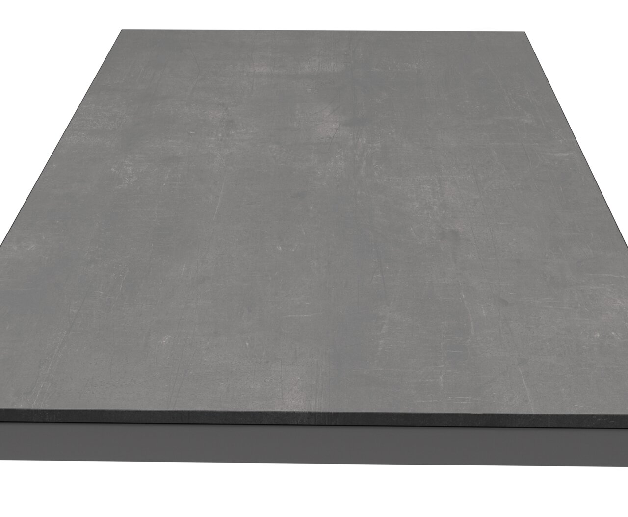 Amatio Loungetisch groß GIRONA Großer Loungetisch mit grauer, glatter Oberfläche, aus der Vogelperspektive betrachtet.