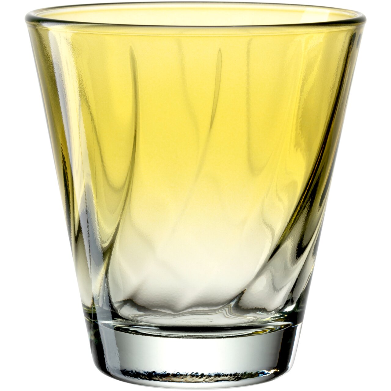 Geel drinkglas Twist met een inhoud van 215 ml, zijaanzicht