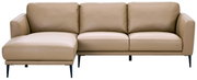 Beige Longchairkombination mit linkem Longchair, frontal betrachtet.