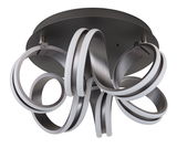 Moderne Deckenleuchte KUNI mit geschwungenem Design, seitliche Perspektive