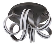 Moderne Deckenleuchte KUNI mit geschwungenem Design, seitliche Perspektive