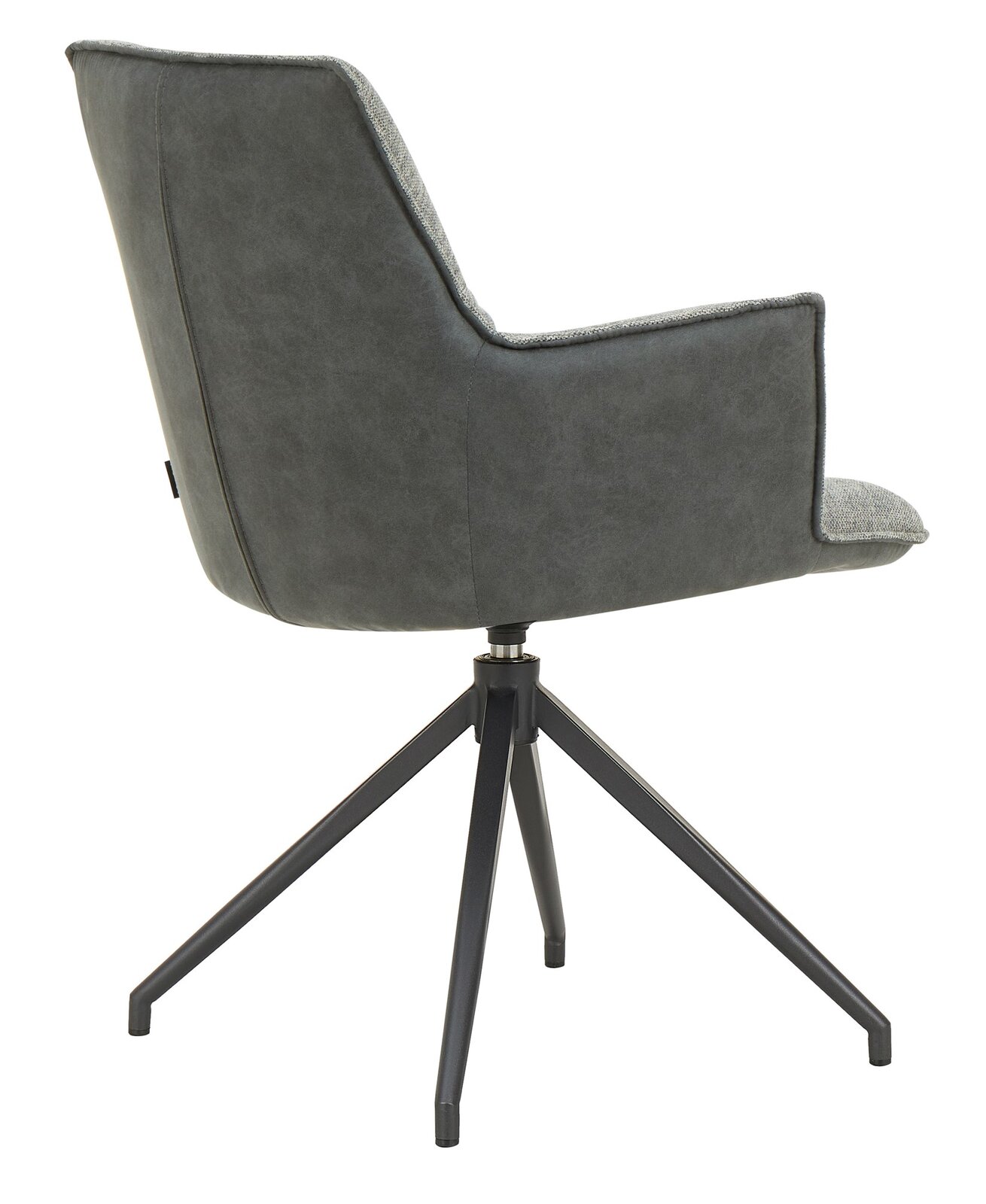 Moderner grauer Sessel Novel OSAKA 2.0 mit vierbeinigem Metallgestell, seitliche Perspektive