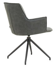 Moderner grauer Sessel Novel OSAKA 2.0 mit vierbeinigem Metallgestell, seitliche Perspektive