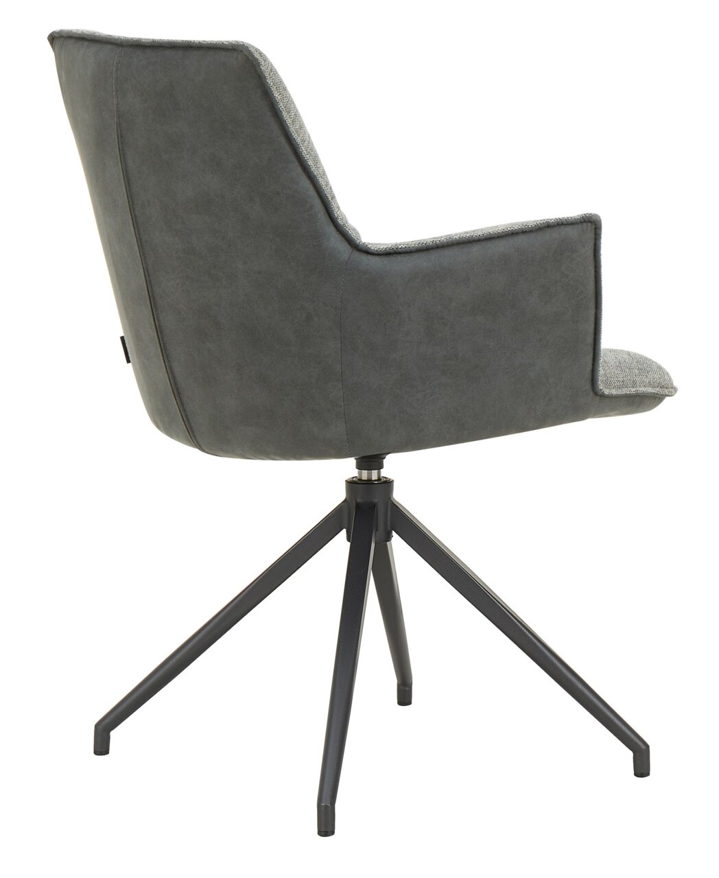 Moderner grauer Sessel Novel OSAKA 2.0 mit vierbeinigem Metallgestell, seitliche Perspektive