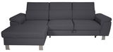 Graues Ecksofa mit linker Ottomane, Vorderansicht