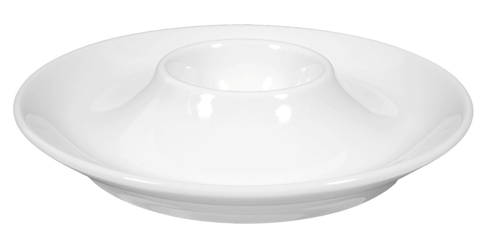 Seltmann Weiden Eierbecher Rondo/Liane uni 7 Weißer Eierbecher mit Ablage, seitliche Perspektive