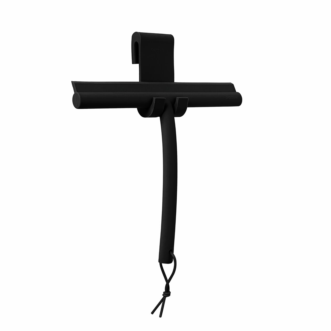 blomus Duschwischer mit Halter VIPO Schwarzer Duschwischer mit Halterung, seitliche Perspektive