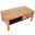Holz-Couchtisch mit Schublade und offenem Fach, Perspektive von oben