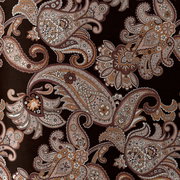 Bettwäsche mit floralem Paisley-Muster in warmen Erdtönen, Draufsicht