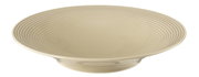 Soepbord 22,5 cm in zandbeige met geribbeld patroon, zijaanzicht