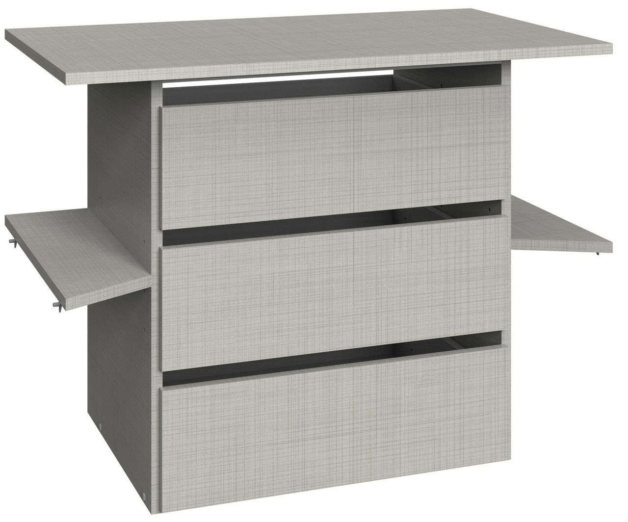 XORA Schubkasteneinsatz MULTIRAUMKONZEPT Schubkasteneinsatz mit drei Schubladen, seitlicher Perspektive