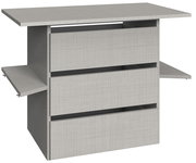 Schubkasteneinsatz mit drei Schubladen, seitlicher Perspektive