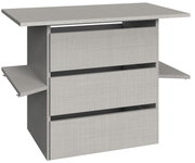 Schubkasteneinsatz mit drei Schubladen, seitlicher Perspektive
