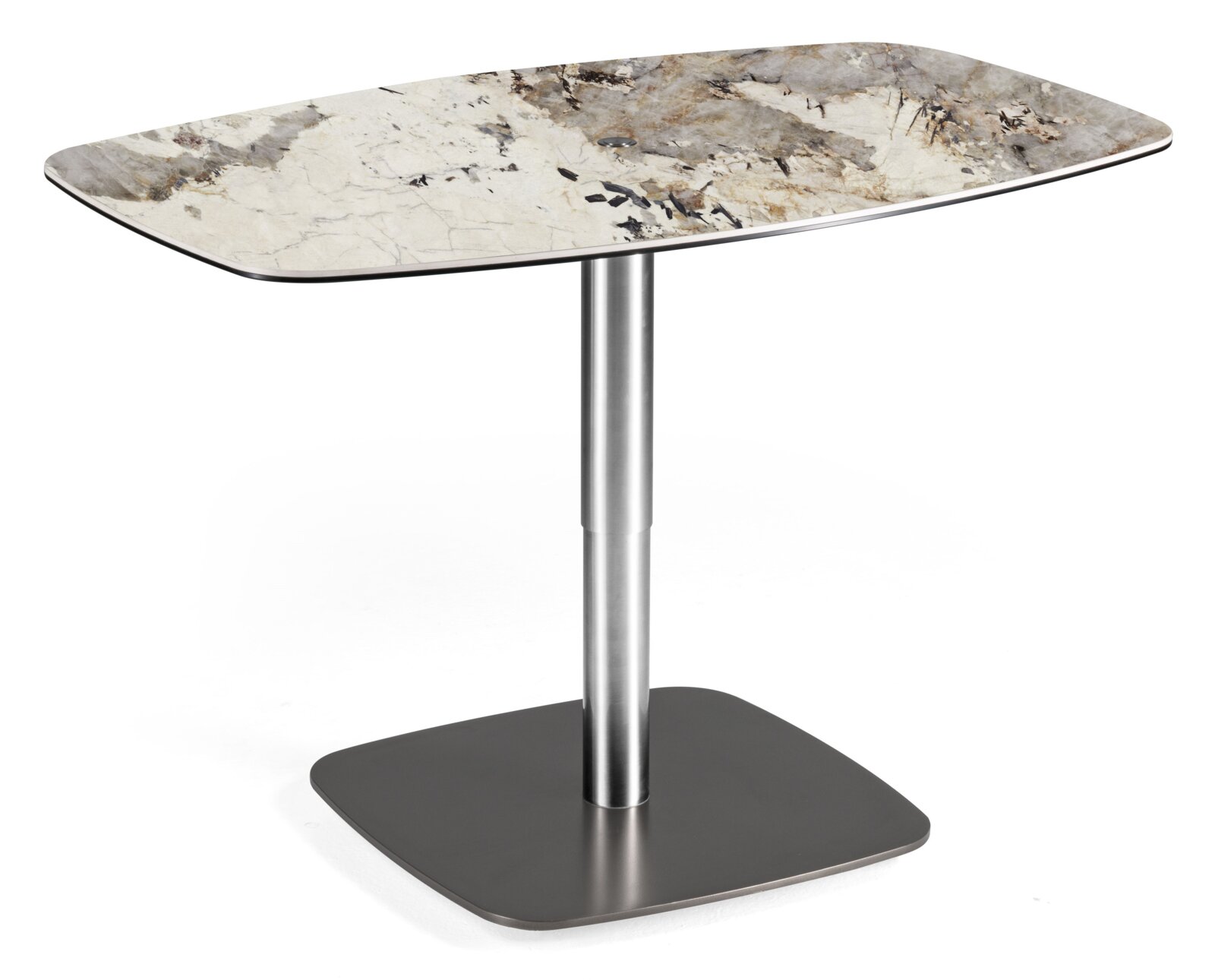 Zurbrüggen Salontafel LIFTIX Moderne salontafel met rechthoekig marmeren blad en metalen onderstel, zijaanzicht