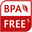 BPA-freies Symbol in Rot mit Blattmotiv, Vorderansicht