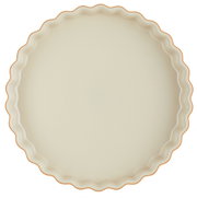 Runde Tarte-Form mit gewelltem Rand in Ofenrot, Draufsicht