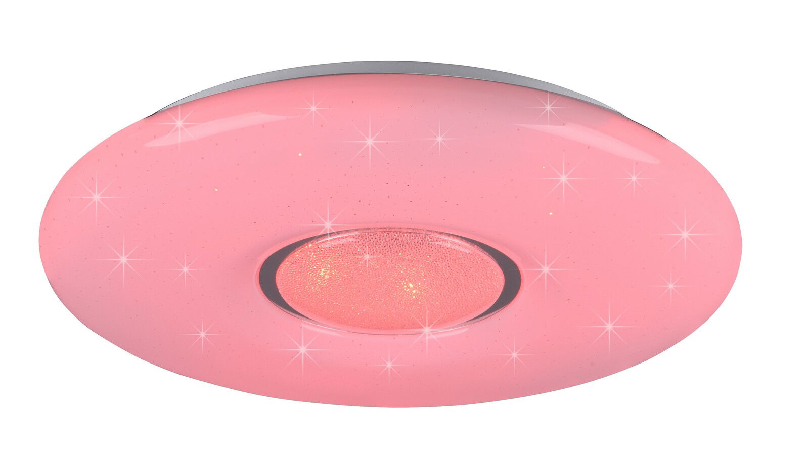 Reality Leuchten Deckenleuchte LIA Rosa Deckenleuchte mit funkelnden Sterneneffekten, Ansicht von unten