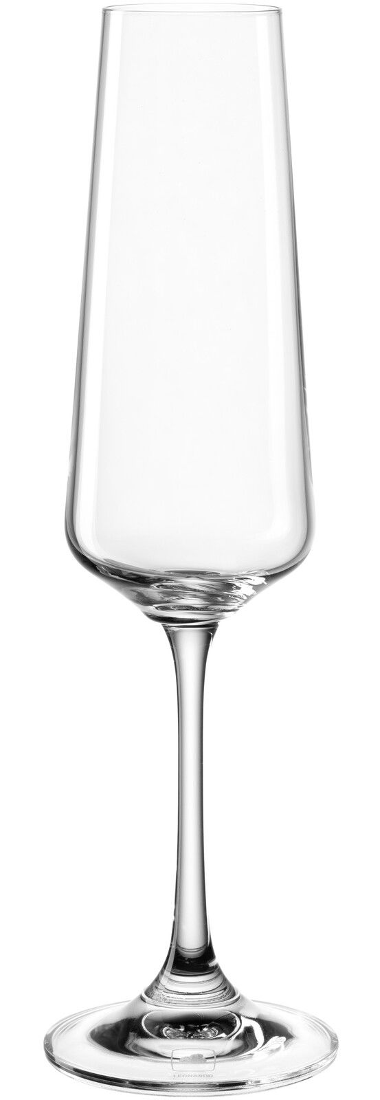 Sektglas 220ml in Nahaufnahme, seitliche Perspektive