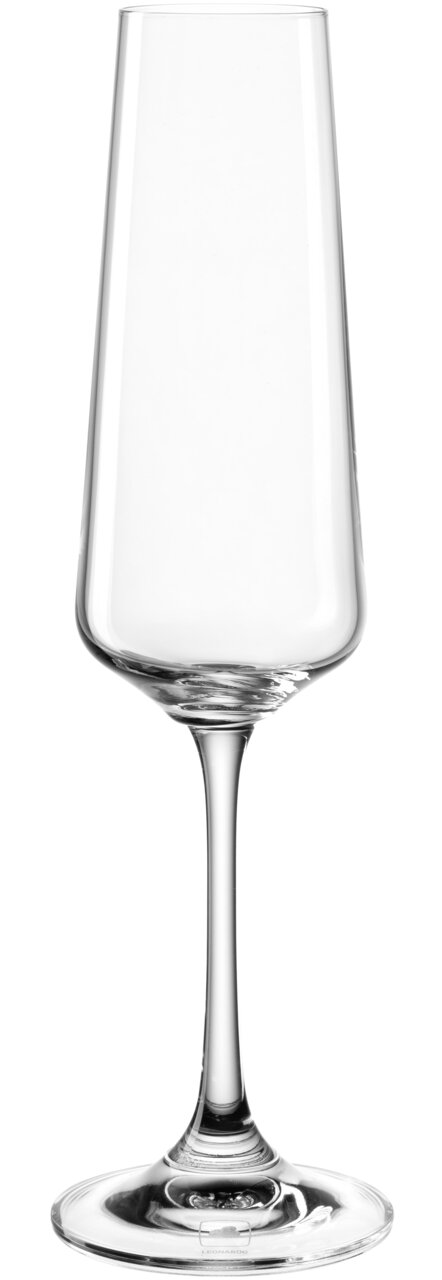 Sektglas 220ml in Nahaufnahme, seitliche Perspektive