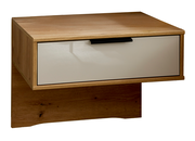 Moderner Nachtschrank aus Holz mit einer Schublade, Frontansicht