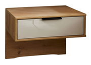 Moderner Nachtschrank aus Holz mit einer Schublade, Frontansicht