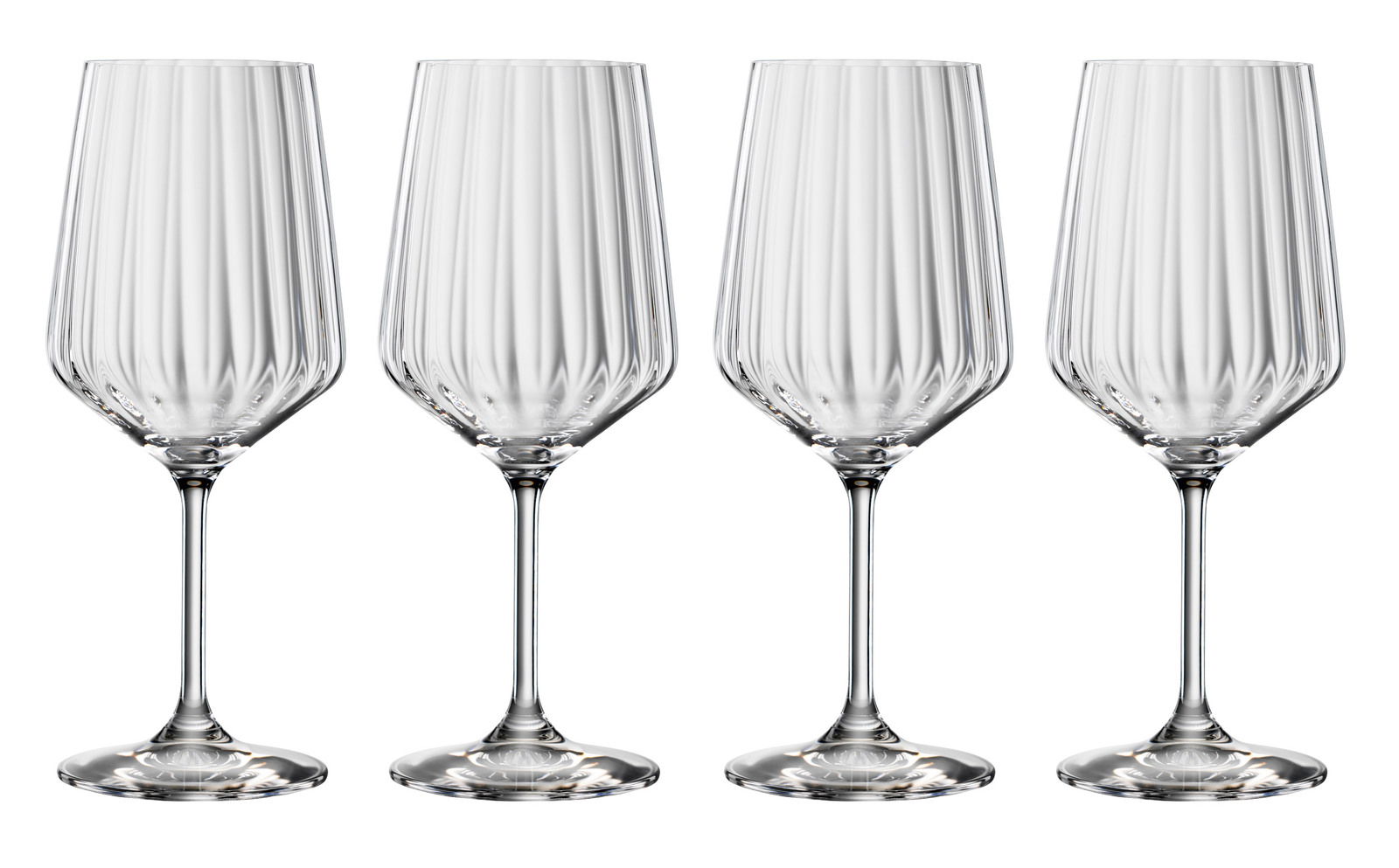 Spiegelau Rotweinglas Set 4-tlg. LIFESTYLE Vier elegante Rotweingläser im Lifestyle-Design, frontal abgebildet.