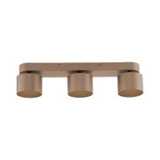 Dreifacher LED-Spot in Bronzeoptik, seitliche Perspektive
