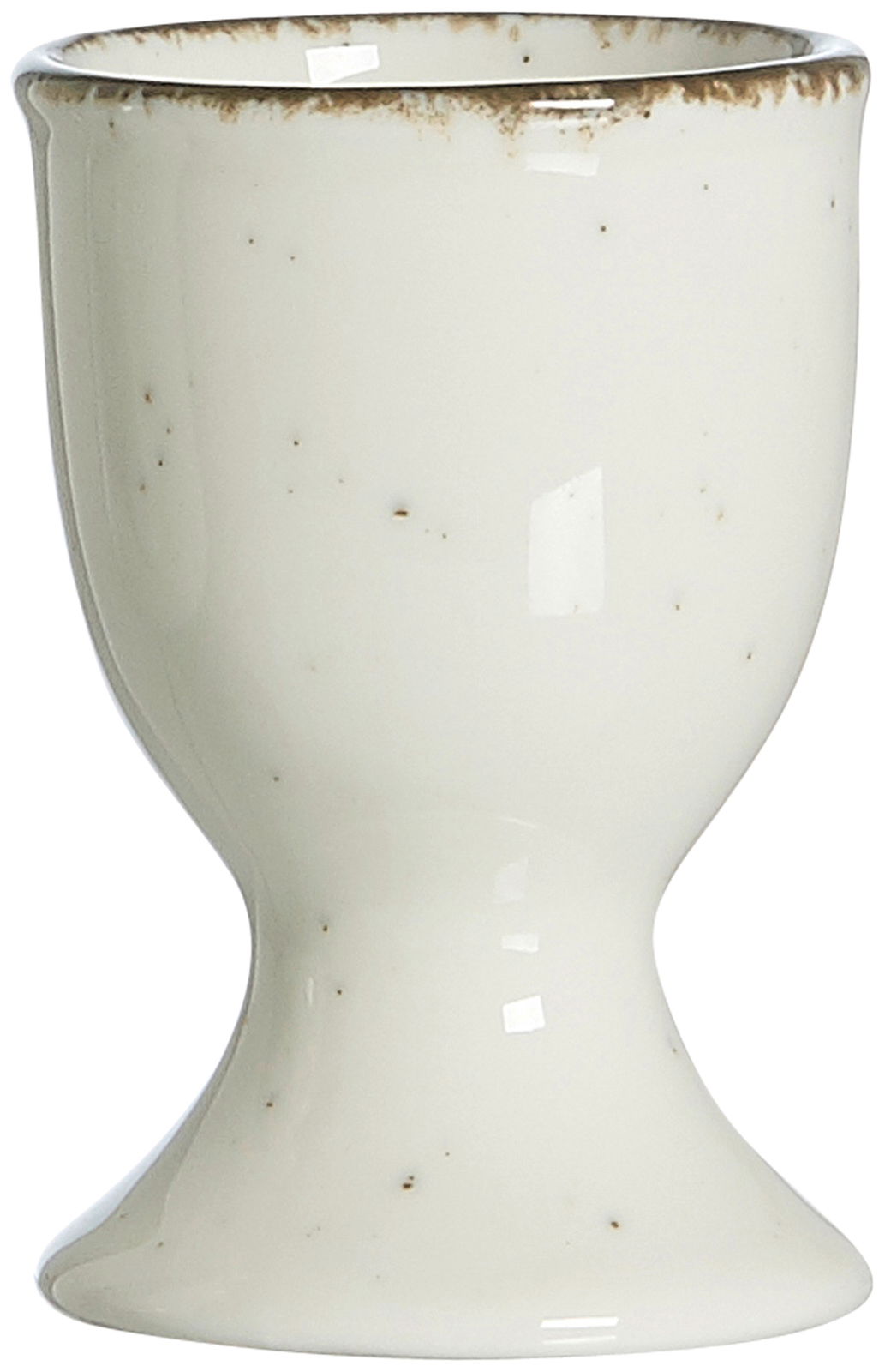 Beiger Eierbecher Casa aus Keramik, frontal fotografiert