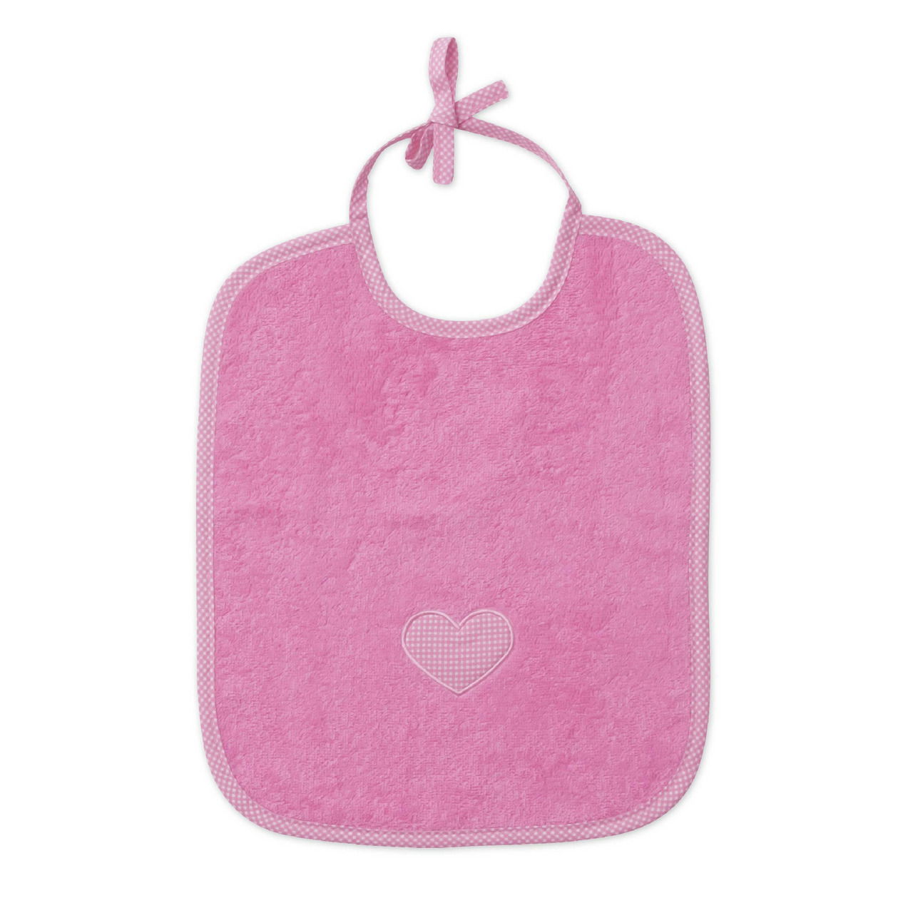 Rosa Lätzchen mit Herzmotiv, Vorderansicht