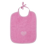 Rosa Lätzchen mit Herzmotiv, Vorderansicht