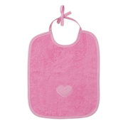 Roze slabbetje met hartjesmotief, vooraanzicht