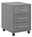 Manjana Rollcontainer OHIO Grauer Rollcontainer mit drei Schubladen und Rollen, seitliche Perspektive